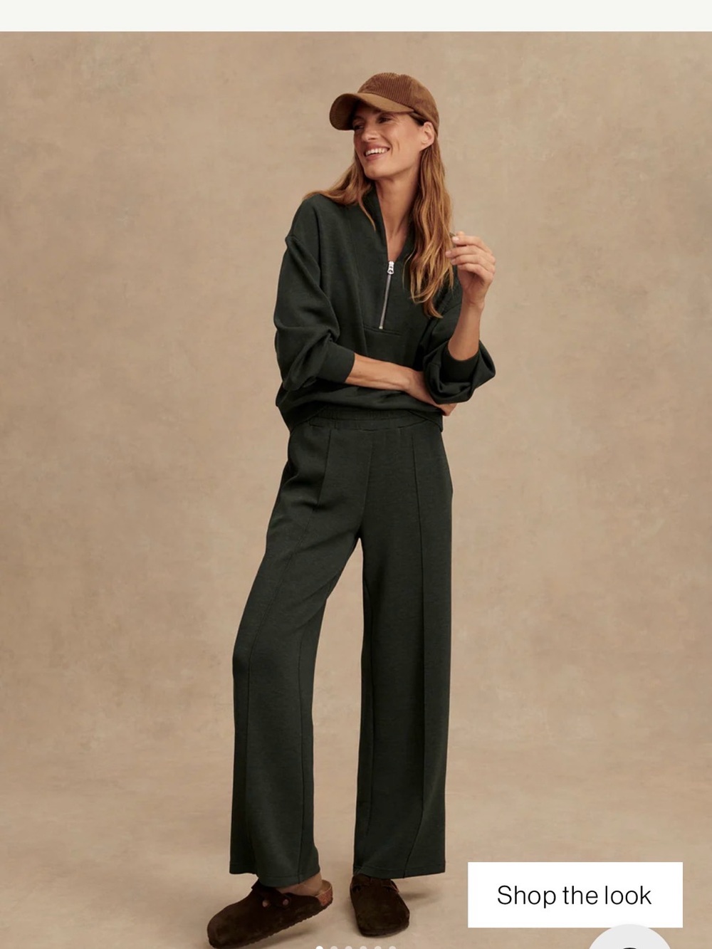 Varley Wide Leg Pants Olive Marl 30/Med
